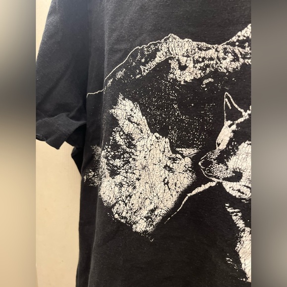 DIESEL T-Diegos-A7 Wolves And mountain print black T-Shirt - Picture 10 of 14